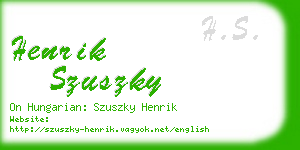 henrik szuszky business card
